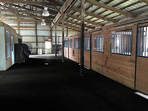 American Heavy Duty Stall Tiles - Thick, Durable Rubber Flooring - Solid Black 10' x 20' Set 1/2" Thick (50 Tiles)