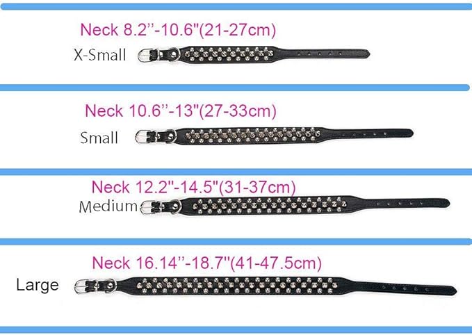 Spiked Dog Collar Soft Pu Leather Mushrooms Rivet Spike Studded Puppy Adjustable Pet Collars for Small Breeds (S, Light Blue Set)