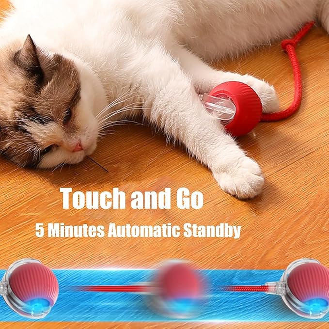 Interactive Cat Toy,Electric DogBall Toy,Cat Toys for Indoor Cats,Chewie Viral Dog Ball,Adjustable Sports Rolling Toy,Electric Rolling Ball Christmas Birthday Gift for Pets.(Yellow)