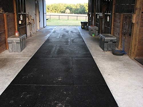 American Floor Mats - Horse/Stable Mats - Heavy Duty Stall Mats - Thick, Durable Rubber Flooring Solid Black 1/2" Thick - 4' x 10' Mat