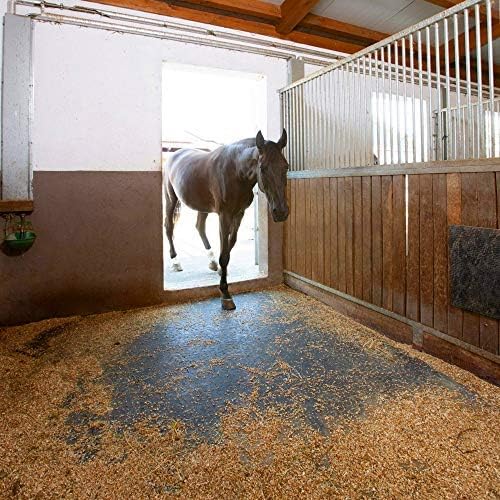 American Floor Tiles - Heavy Duty Stall Tiles - Stable/Horse Tiles - Thick, Durable Rubber Flooring Solid Black 6' x 10' Set 1/2" Thick (15 Tiles Total)