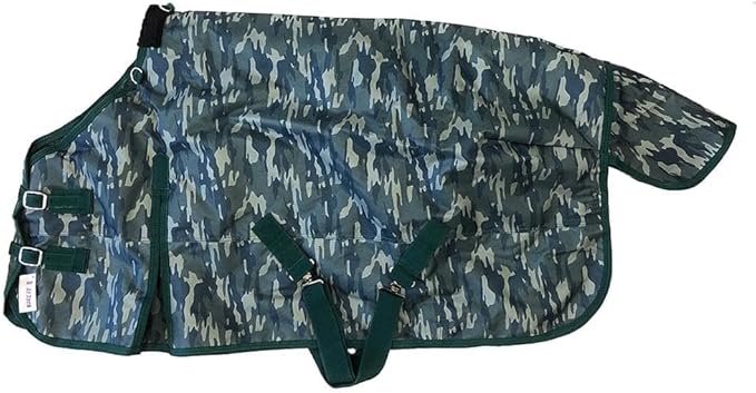 AJ Tack 1200D Waterproof Winter Pony Blanket - 300g Heavyweight Turnout with Fleece Collar, Shoulder Gussets & Tail Flap - Turquoise 58"