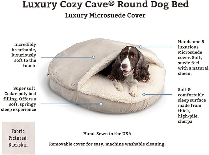 Snoozer Luxury Cozy Cave Dog Bed - Indoor Dog Bed with Cover Cave, Covered Calming Burrow for Small Sized Pets with Blanket Attached, Enclosed, Washable - Small, Anthracite
