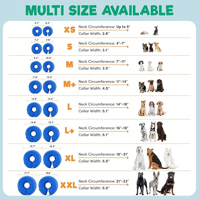 BENCMATE Inflatable Dog Cone Collar Alternative, Soft Dog Cone for Small Medium Large Dogs and Cats, Neck Recovery ECollar Donut Collar After Surgery (Small, HeartShape)