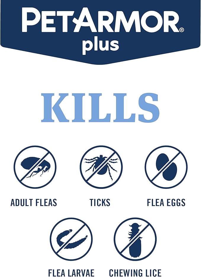 PetArmor Plus Flea and Tick Prevention for Dogs, Dog Flea and Tick Treatment, 12 Doses, Waterproof Topical, Fast Acting, Medium Dogs (23-44 lbs)