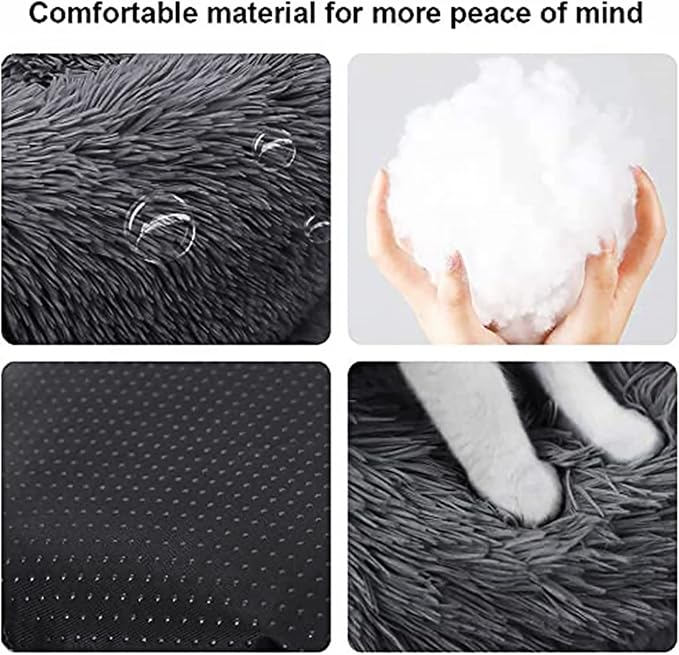 Nisrada Cat Beds for Indoor Cats,15.7 Inch Dog Bed for Small Melium Large Dogs, Washable-Round Pet Bed for Puppy and Kitten with Slip-Resistant Bottom