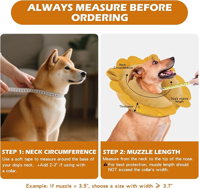 IEUUMLER Inflatable Recovery Dog Collar, Protective Donut Cone, Adjustable Soft Collar for Dog and Cat After Surgery Prevent from Biting & Scratching EU002 - Vampire L