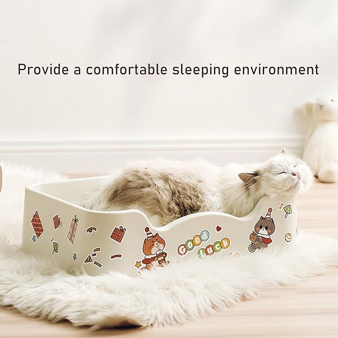 Plastic Cat Bed 100% Recycled Plastic - Cat Bed Durable Washable Breathable & Antislip Easy to Clean Great for Small -Orange