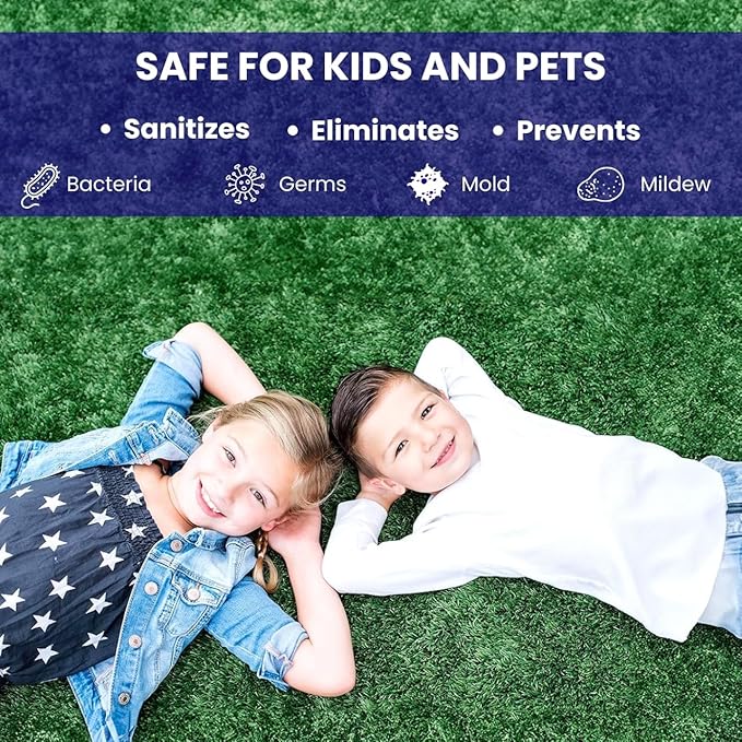 BioS+ Odor Eliminator Concentrate – Artificial Turf Cleaner for Pet Urine Outdoor & Yard Deodorizer for Dog Urine and Waste – Enzyme Formula, Safe for Pets, Kids & Plants – 1 Gallon