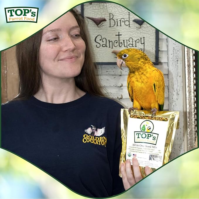 TOP's All in One Seed Mix for Large Birds, Non-GMO, Peanut Soy & Corn Free, USDA Organic Certified, 5 lb