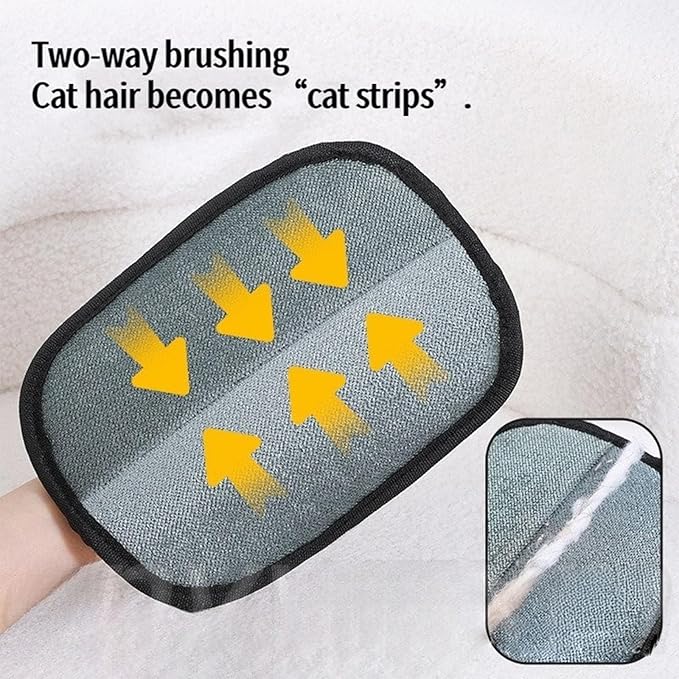Pet Hair Removal Glove for Dogs & Cats | Reusable Electrostatic Grooming Glove | Double-Sided Pet Hair Remover for Clothing, Couch, Carpet, Car Seat | Comfortable & Adjustable Fit