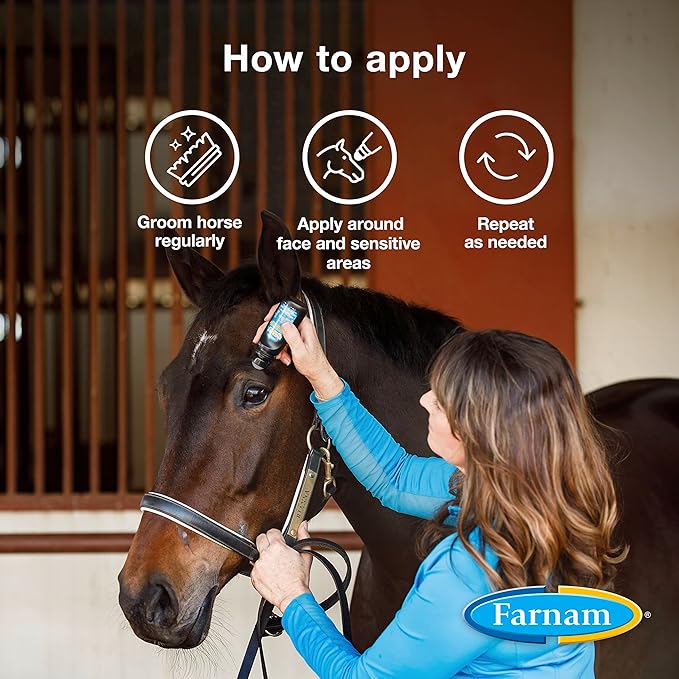 Farnam Endure Roll-On Fly Repellent for Horses, for Sensitive Areas, 3 Ounces