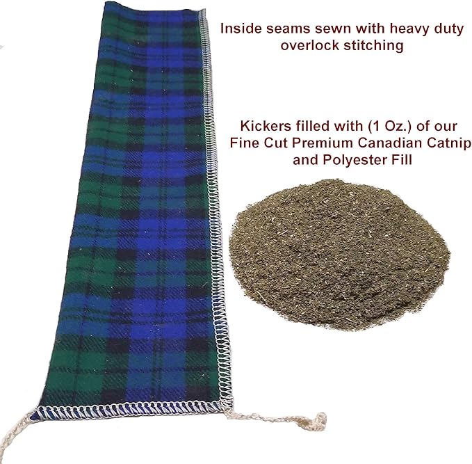 15" Catnip Cat Kicker Toys/Kitty Kick Sticks/Cat-Nip Kick Sticks (Denim) (Kickers Filled with 1 oz Premium Canadian Catnip)