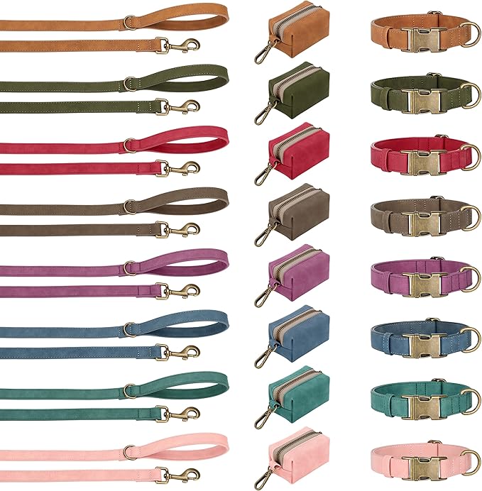 Didog Soft PU Leather Dog Collar, Stylish Quick Released Dog Collars for Small Dogs, Easy Clean Adjustable Pet Collar for Daily Walking, Light Brown, S Fit 10-16" Neck